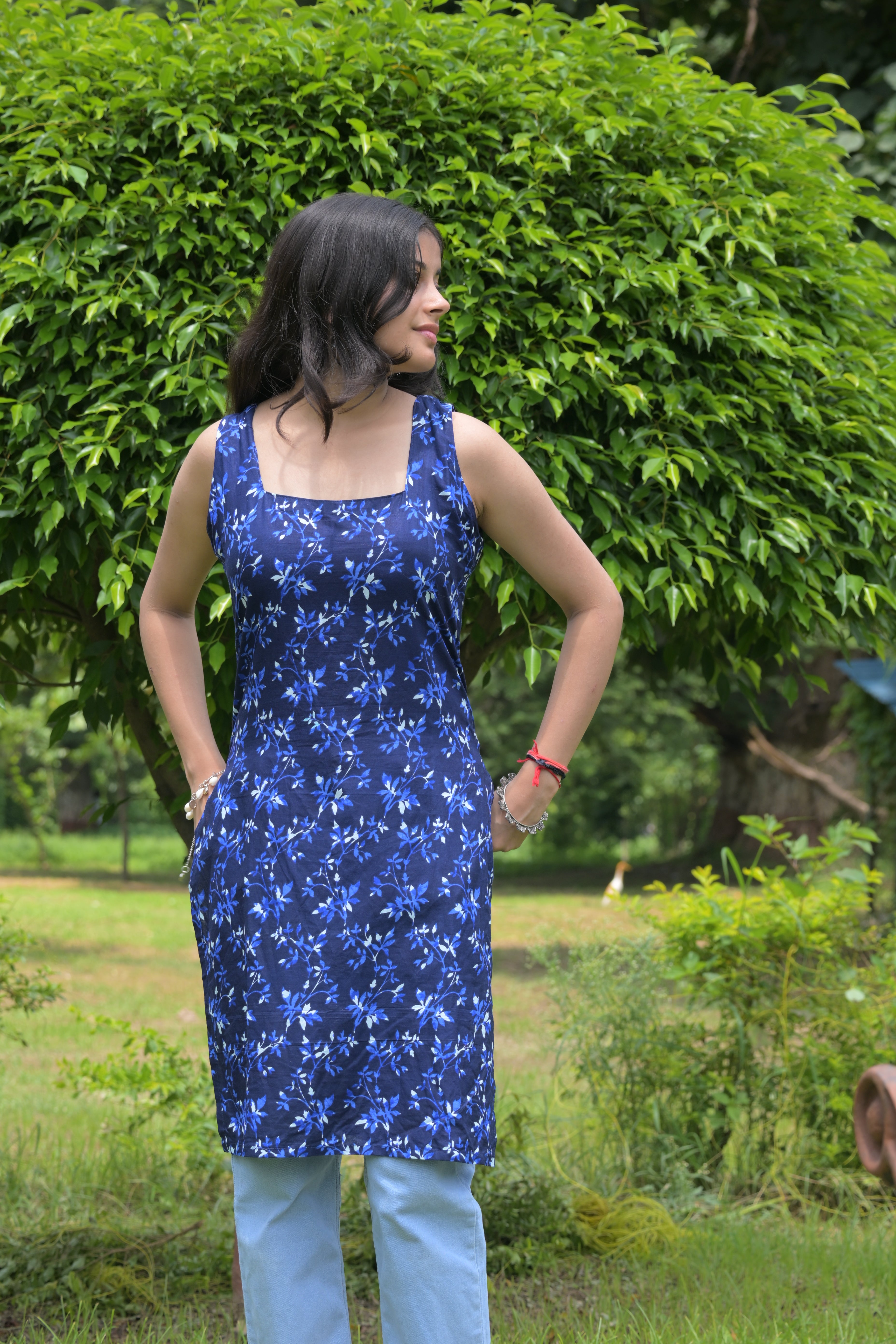 Square Neck Long Kurti